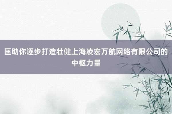 匡助你逐步打造壮健上海凌宏万航网络有限公司的中枢力量
